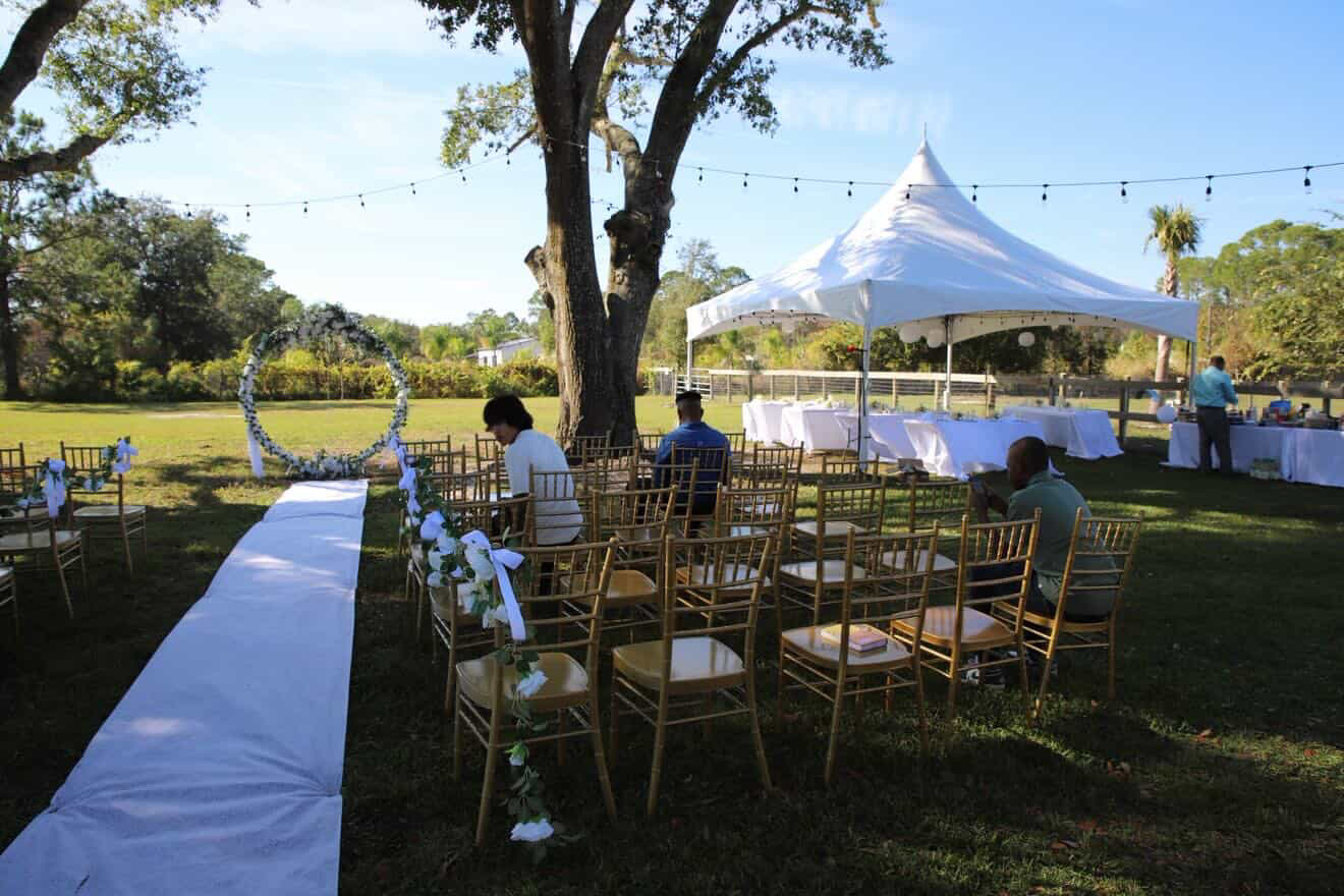 Tent wedding with chiavari chairs